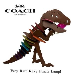 Coach Rexy T-Rex Dinosaur  Rainbow Leather Puzzle Lamp Store Display Rare